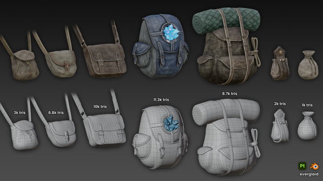low-poly hand-modeled & high-poly sculpted in Blender, baked & textured in Substance, playable in Skyrim / march~july 2024