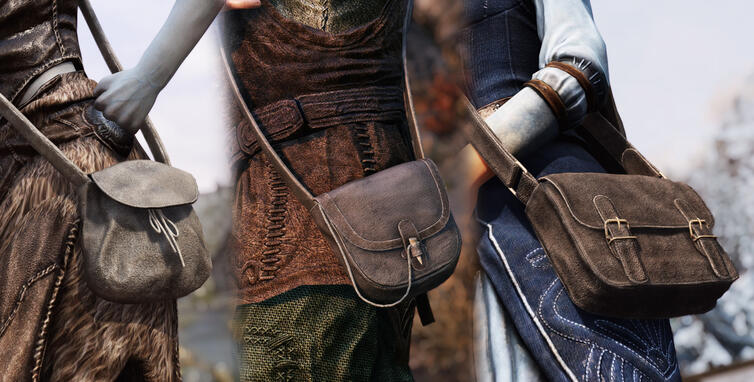 'Patchwork Satchel,' 'Toothlock Satchel,' and 'Reinforced Satchel' in-game.