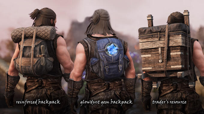 All backpack items in-game. Fully poly-modelled with high-res sculpting in Blender.