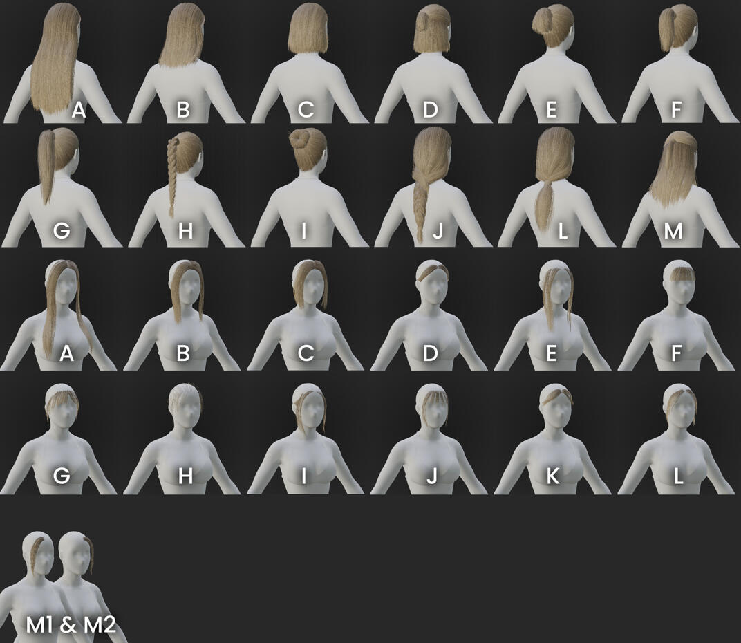 Breakdown of the timeline/workflow for the 'Oracle' hairstyle in Modular SMP Hairstyles.