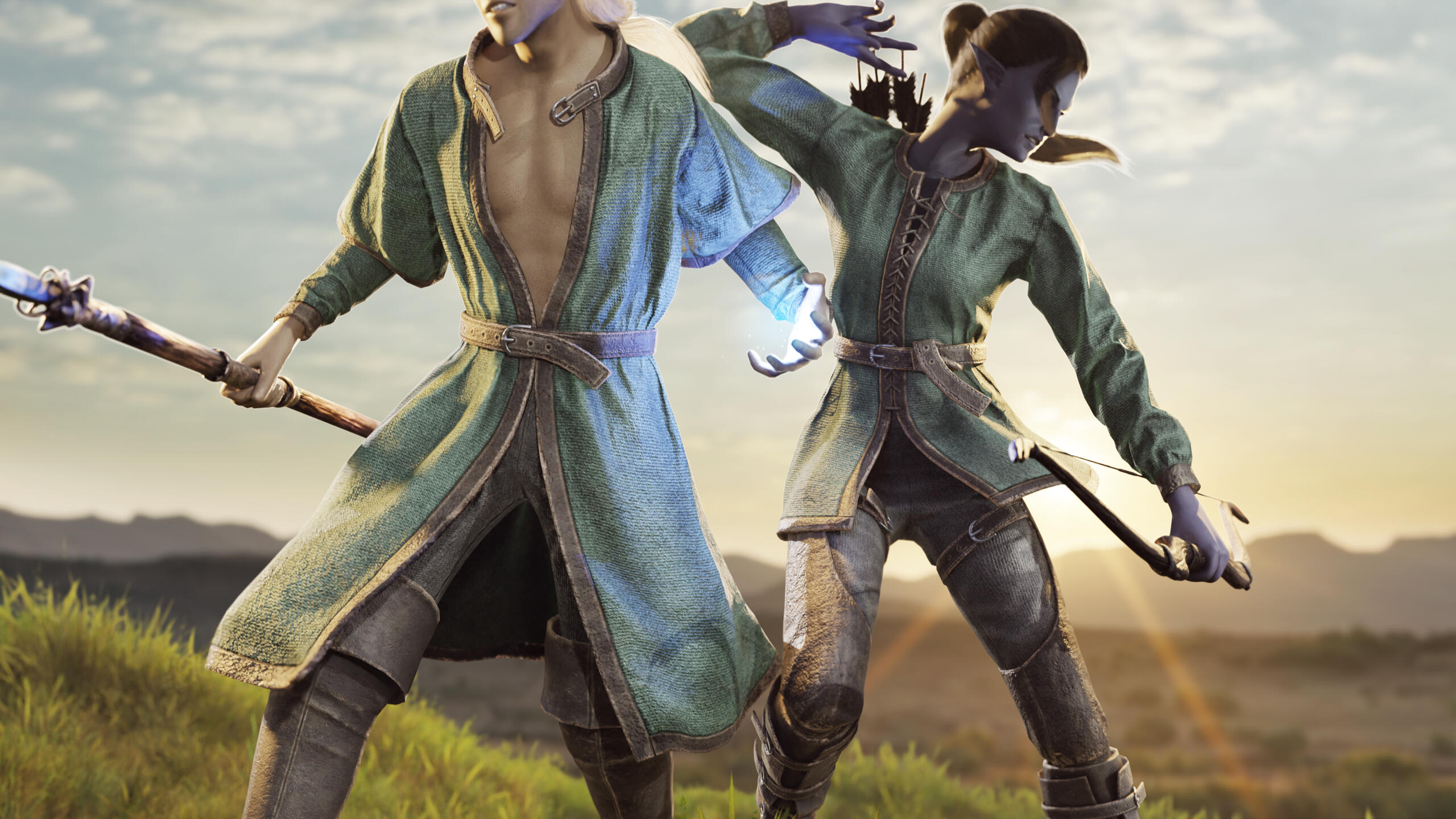 Render done in Blender. The Elder Scrolls V: Skyrim assets used for characters. (Weapons, bodies & faces.)